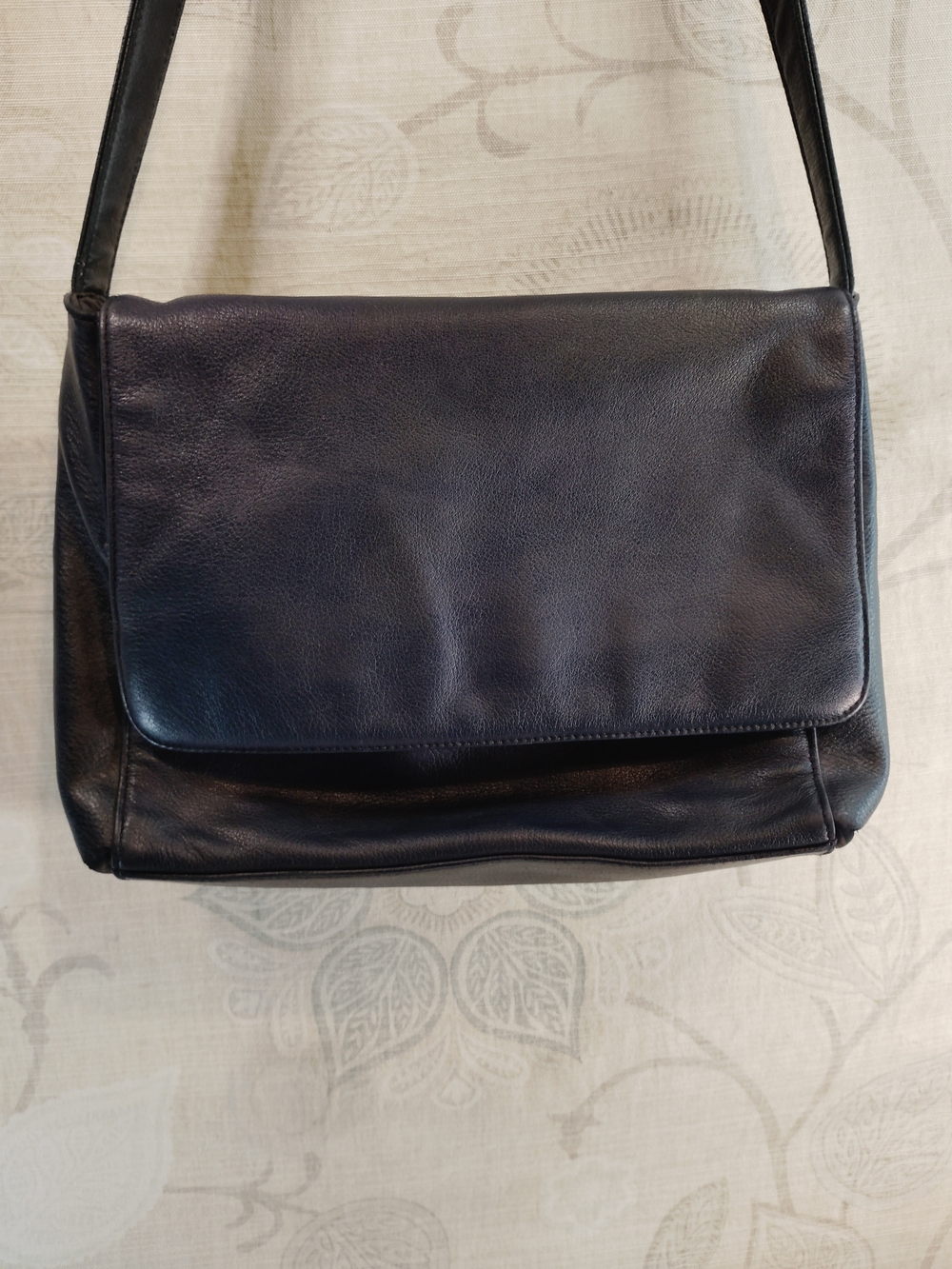 Cabin Creek Navy Genuine Leather Crossbody Bag